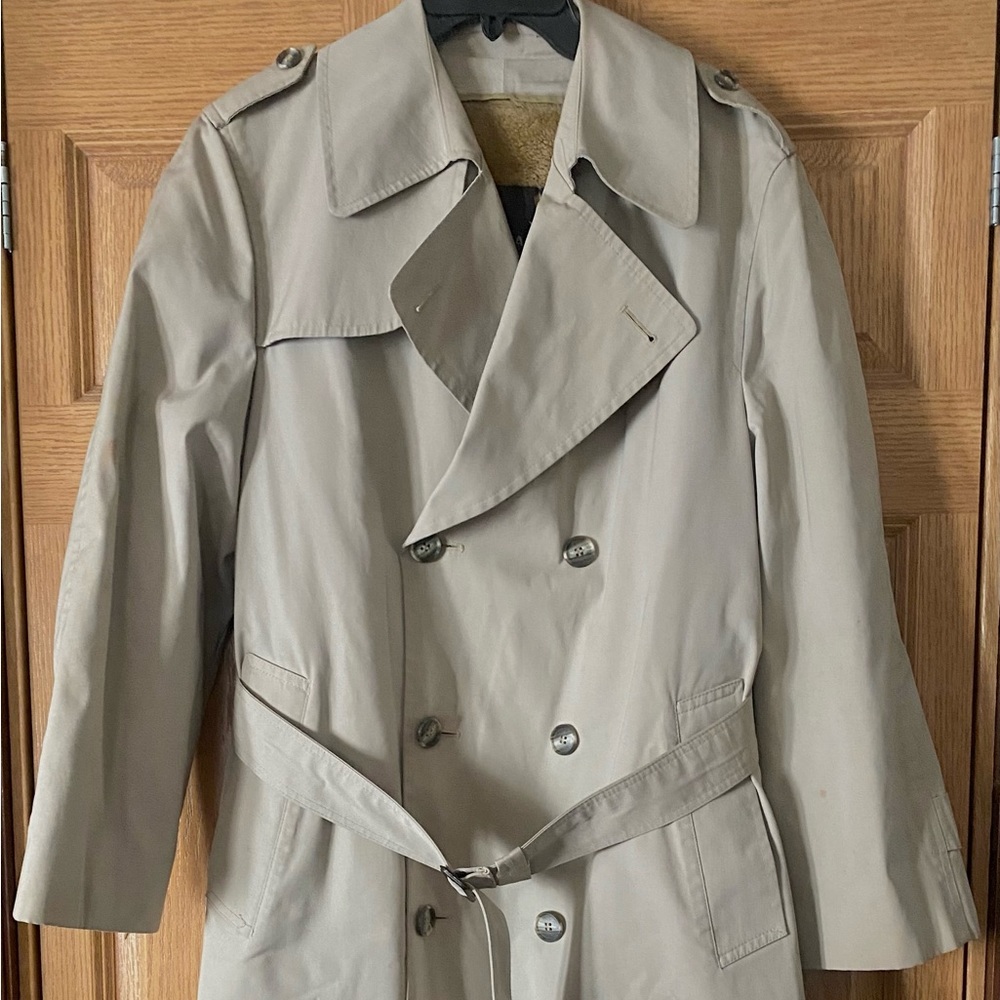 Gleneagles Coat Men’s Size 42R Belted Winter Mid Length Zip Out Lined VTG